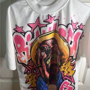 Graphic Kids Shirt - White with Multicolor Design